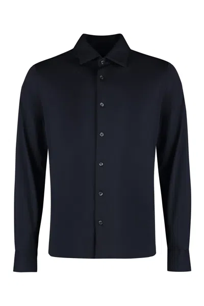 Rrd - Roberto Ricci Design Technical Fabric Shirt In Blue Black