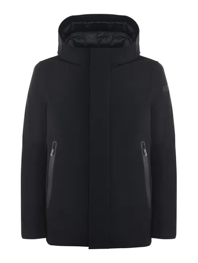 Rrd Roberto Ricci Designs Hooded Stretch Puffer Jacket In Black