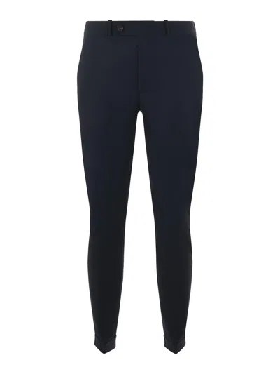 Rrd Roberto Ricci Designs Pleated Straight Leg Trousers With Turn-ups In Blue