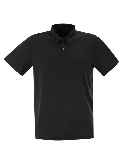 Rrd Roberto Ricci Designs Stretch Oxford Polo Shirt In Black
