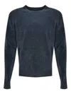 Rrd Roberto Ricci Designs Velvet Round Sweater In Blue