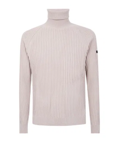 Rrd Roll-neck Ribbed Sweater In Neutral
