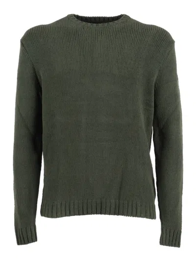 Rrd Round-neck Fitted Knitwear With Subtle Stretch In Green