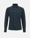Rrd Dark Blue Stretch Cotton Shirt In Blue