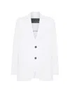 Rrd Single-breasted Notched-lapels Blazer In White