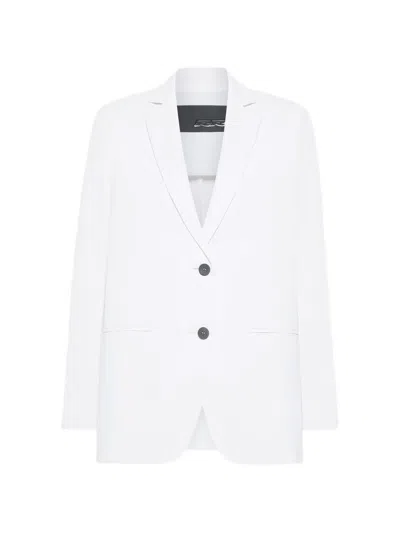 Rrd Single-breasted Notched-lapels Blazer In White