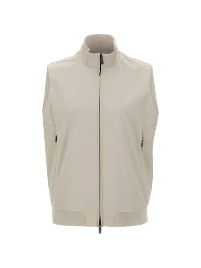 Rrd Stand-up Collar Zip Vest In Neutral