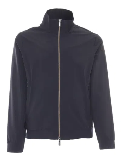 Rrd Streamlined High Collar Jacket With Full Zip Closure In Blue