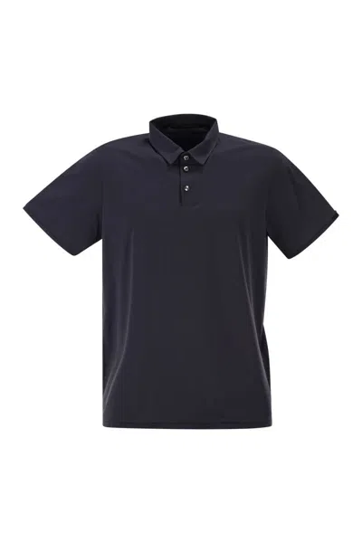 Rrd Stretch Oxford Polo Shirt In Black