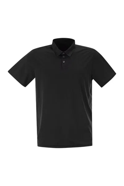 Rrd Stretch Oxford Polo Shirt In Black