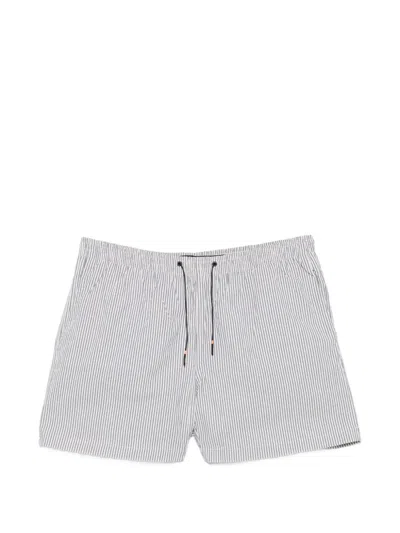 Rrd Striped Drawstring Shorts In Gray