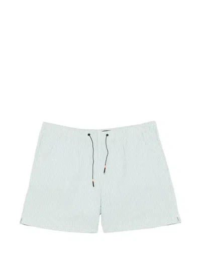 Rrd Striped Seersucker Shorts In Blue