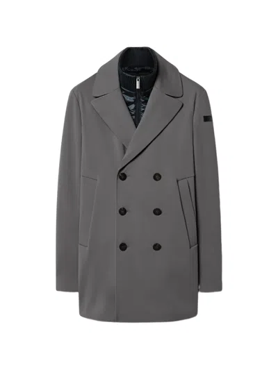 Rrd Surflex Double-breasted Layered-detail Coat In Gray