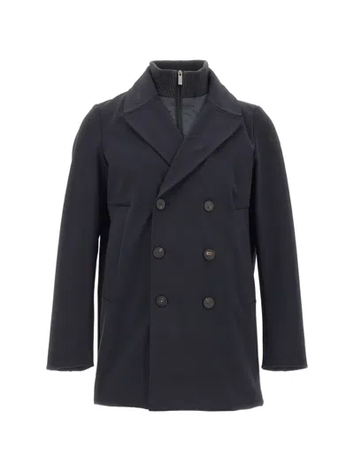 Rrd Long-sleeve Double-breasted Trench Coat In Blue
