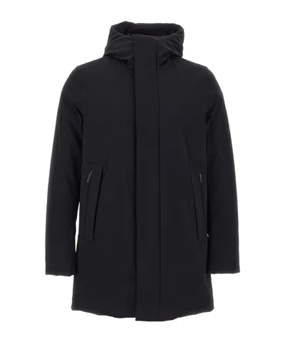 Rrd Surflex Hooded Parka Coat In Black