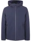 Rrd Minimalist Deep Blue Hooded Jacket With Zippered Pockets In Blue