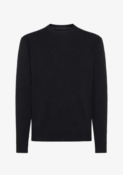 Rrd Boucle Round Sweater In Black