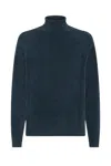 Rrd High Neck Blue Knitwear With Long Sleeves In Blue