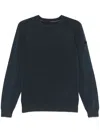 Rrd Washed-effect Crew-neck Sweater In Blue