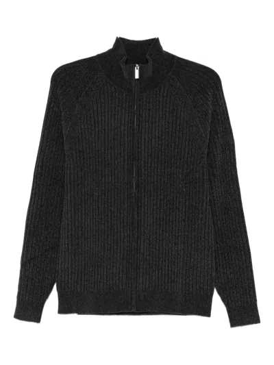 Rrd Ribbed Zip-up Sweater In Black