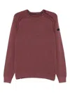 Rrd Bordeaux Crew Neck Sweater With Ribbed Detailing In Red