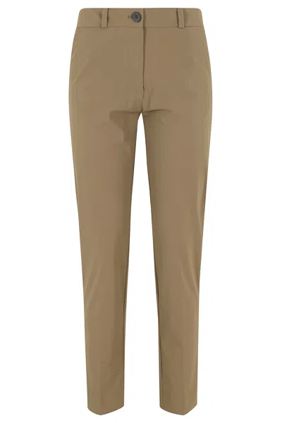 Rrd Taupe Surflex Chino Belt-loops Back-pence Polyamide Chino Pants In Brown