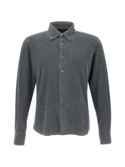 Rrd Techno Wash Piqué-texture Shirt In Gray
