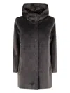 Rrd Velour Buttoned Coat In Gray