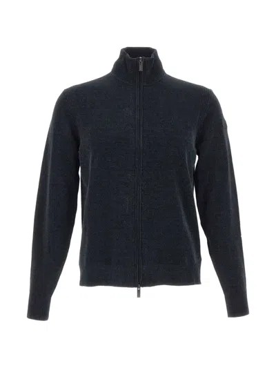 Rrd Velvet Full Zip-up Cardigan In 블루