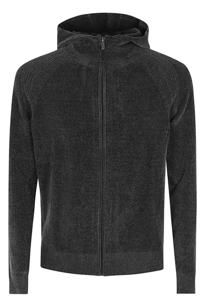 Rrd Velvet Hood Zip Knit In Green