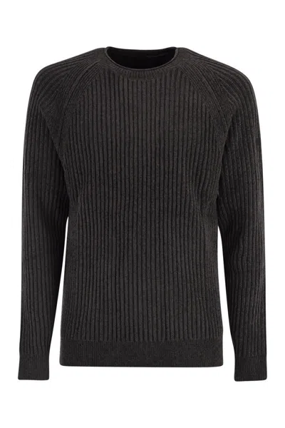 Rrd Velvet Rave Round Knit - Crew Neck Jumper In Gray