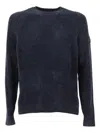Rrd Blue Velvet Round Knit With Ribbed Detailing In Blue