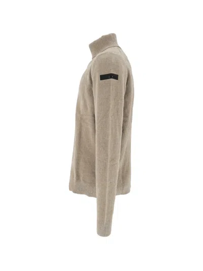 Rrd Velvet-effect Turtleneck Sweater In Neutral