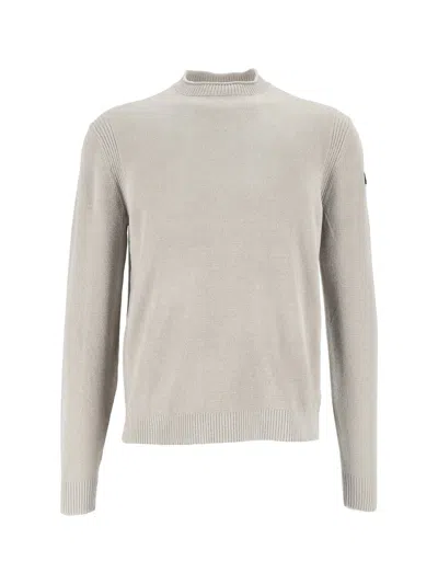 Rrd Velvet-like Round-neck Knit Sweater In Grey