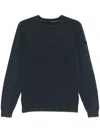 Rrd Washed-effect Crew-neck Sweater In Blue