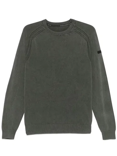 Rrd Washed-effect Crew-neck Sweater In Blue