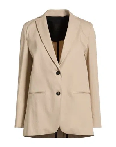 Rrd Woman Blazer Beige Size 12 Cotton, Polyamide, Elastane In Neutral