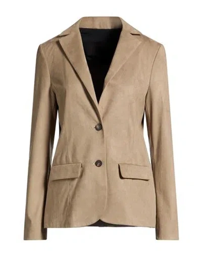 Rrd Woman Blazer Beige Size 8 Polyester, Elastane In Multi