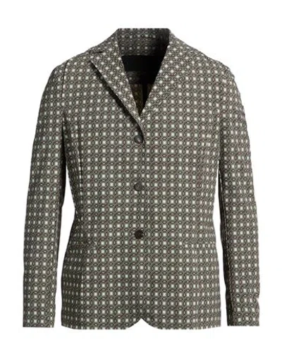 Rrd Woman Blazer Green Size 16 Polyamide, Elastane In Brown