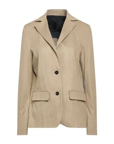 Rrd Woman Blazer Khaki Size 8 Polyester, Elastane In Beige
