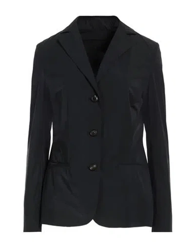 Rrd Woman Blazer Midnight Blue Size 10 Polyamide, Elastane In Black