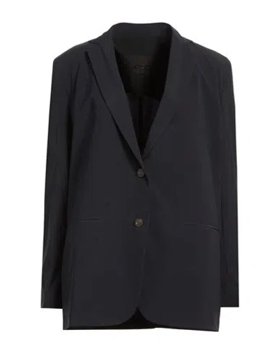 Rrd Woman Blazer Midnight Blue Size 8 Polyamide, Elastane In Black