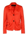 Rrd Woman Blazer Orange Size 8 Polyester, Elastane