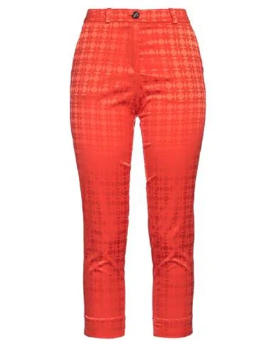Rrd Woman Cropped Pants Tomato Red Size 6 Polyester, Elastane