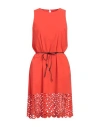 Rrd Woman Midi Dress Tomato Red Size 10 Polyamide, Elastane