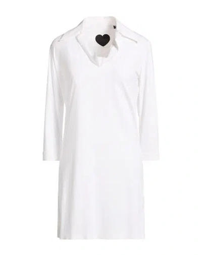 Rrd Woman Mini Dress White Size 6 Polyamide, Elastane