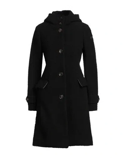 Rrd Woman Overcoat & Trench Coat Black Size 6 Wool, Polyamide, Elastane