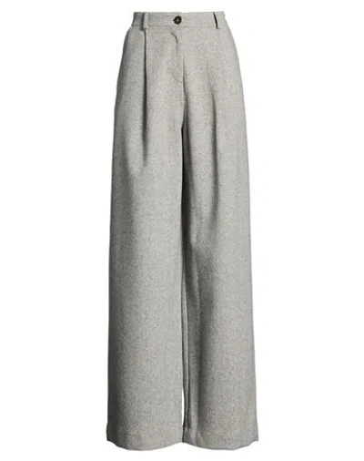 Rrd Woman Pants Light Grey Size 10 Virgin Wool, Cashmere In Gray