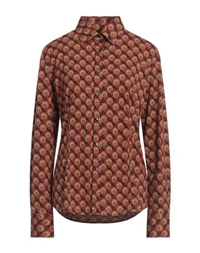 Rrd Woman Shirt Rust Size 12 Polyamide, Elastane In Brown