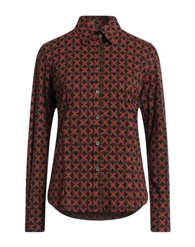 Rrd Woman Shirt Rust Size 8 Polyamide, Elastane In Red